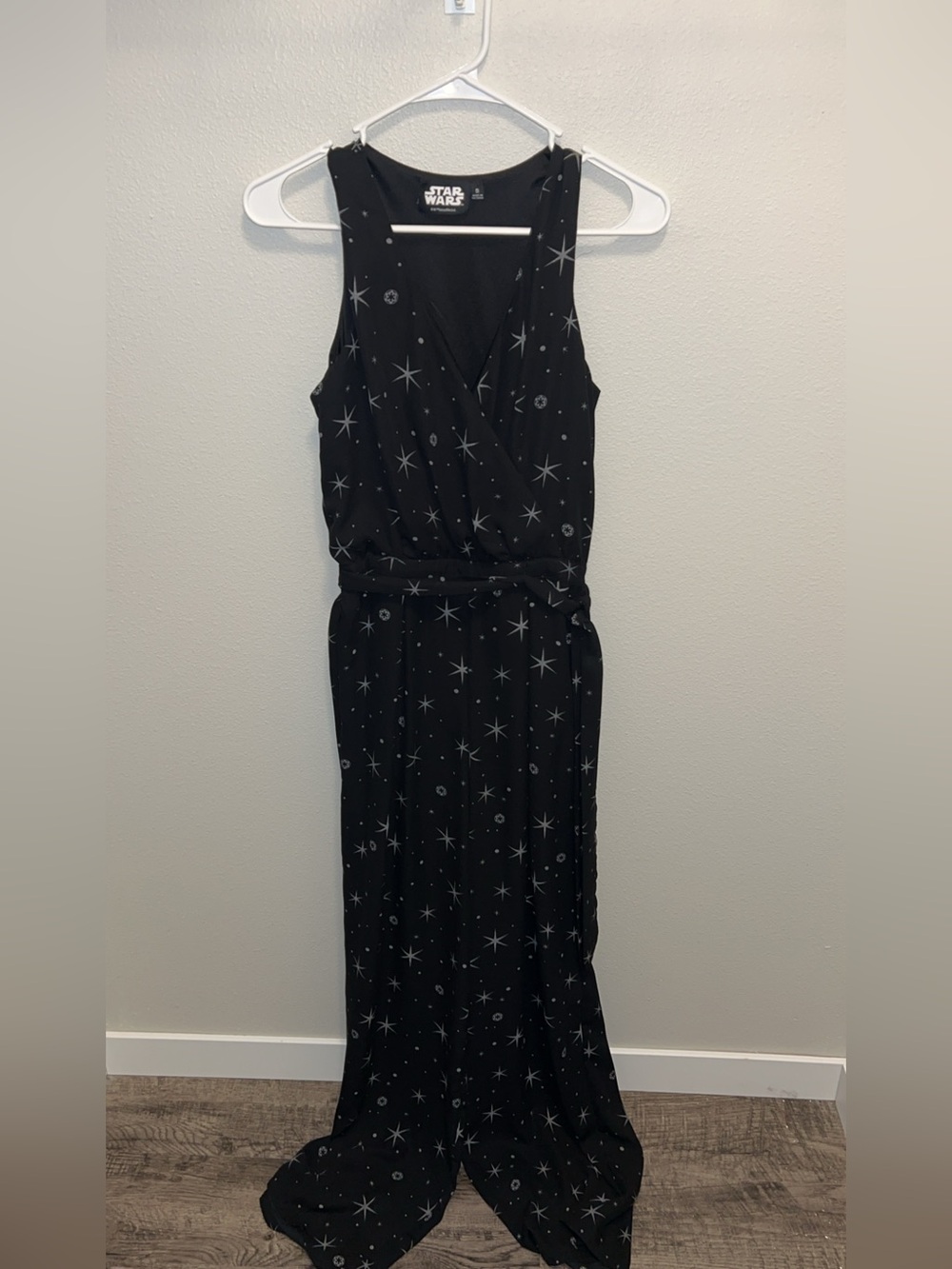 Star Wars Black Sleeveless Jumpsuit with Silver Star Print